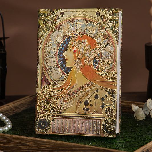 ✨ Art Nouveau Zodiac Muse Hardcover Journal | 192 Pages A5
