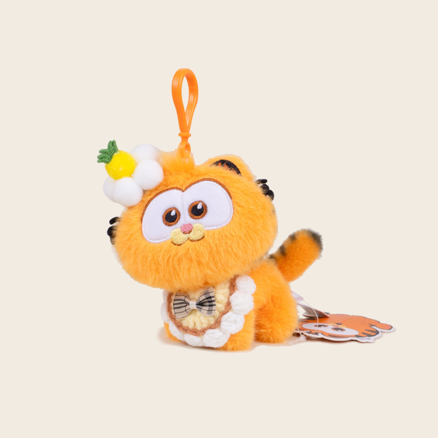 Garfield-Inspired Fluffy Cat Keychain Plush ๐ป