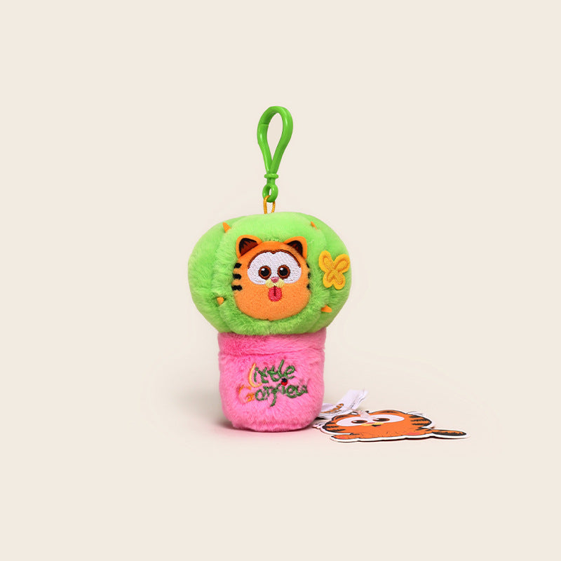 Garfield-Inspired Fluffy Cat Keychain Plush ๐ป