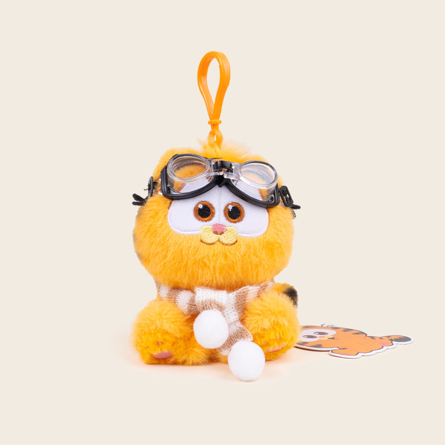 Garfield-Inspired Fluffy Cat Keychain Plush  😻