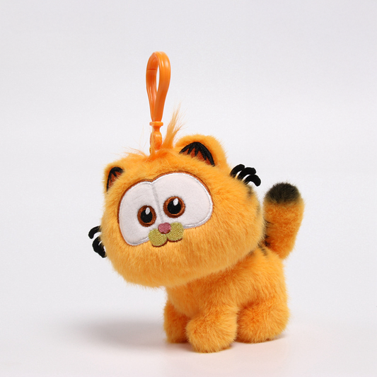 Garfield-Inspired Fluffy Cat Keychain Plush  😻