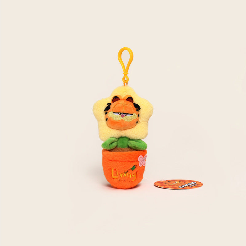 Garfield-Inspired Fluffy Cat Keychain Plush  😻