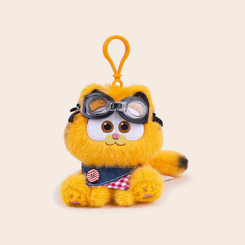 Garfield-Inspired Fluffy Cat Keychain Plush  😻